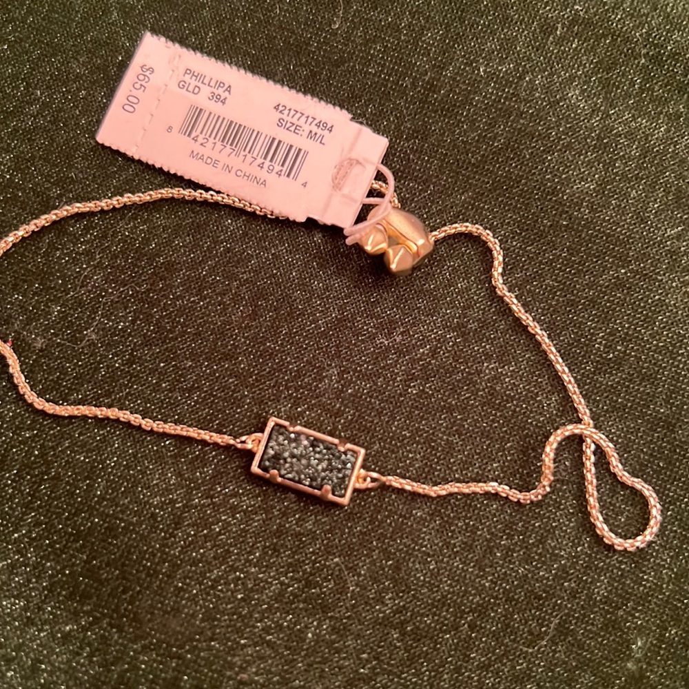 NWT kendra Scott green druzy drusy gold bracelet NEW